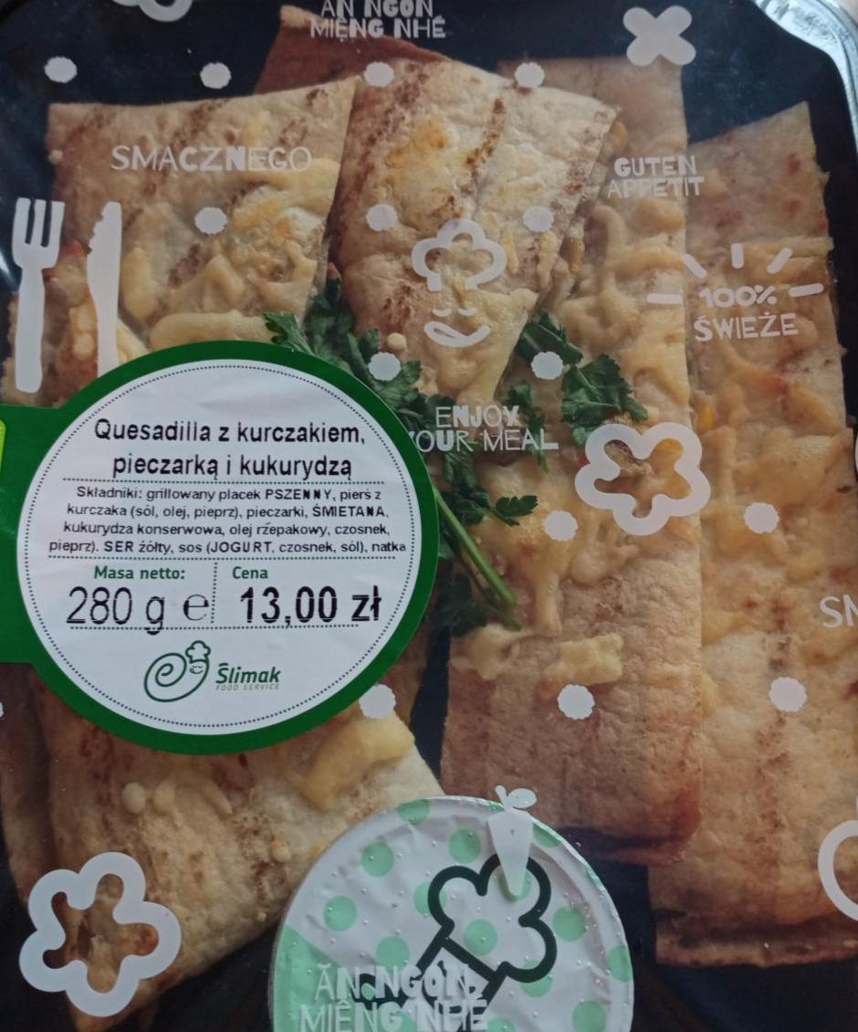 Zdjęcia - quesadilla z kurczakiem pieczarką i kukurydza Ślimak