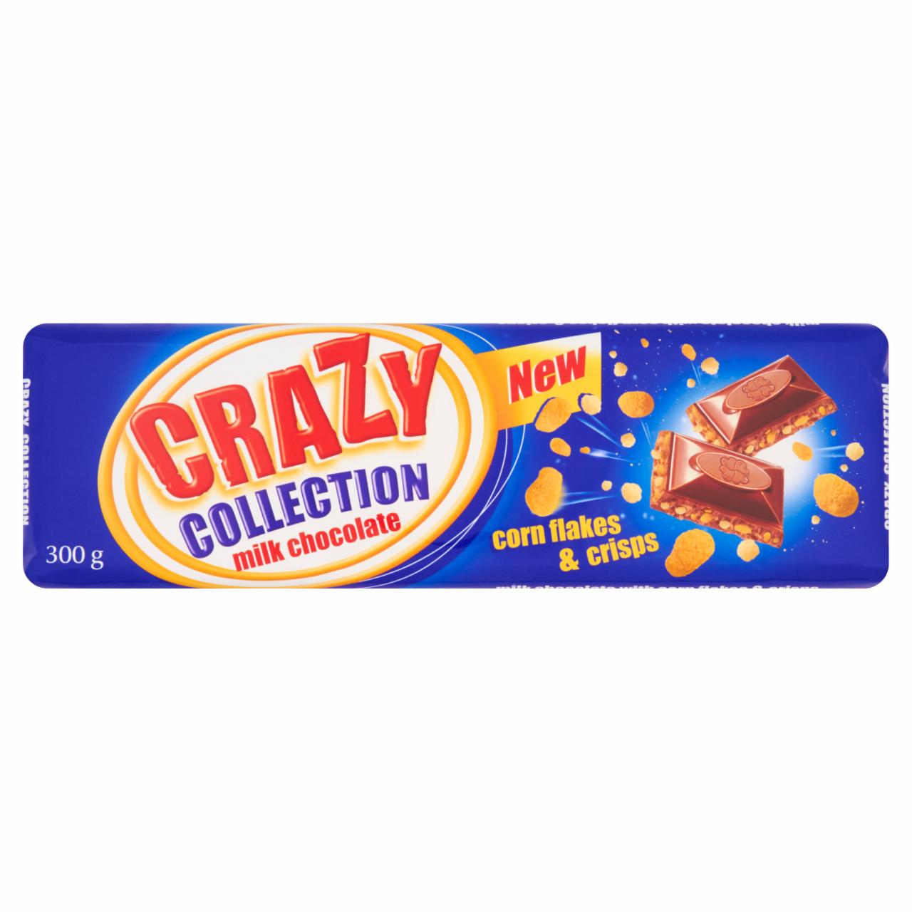 Zdjęcia - Crazy Collection Czekolada mleczna z chrupkami i płatkami kukurydzianymi 300 g