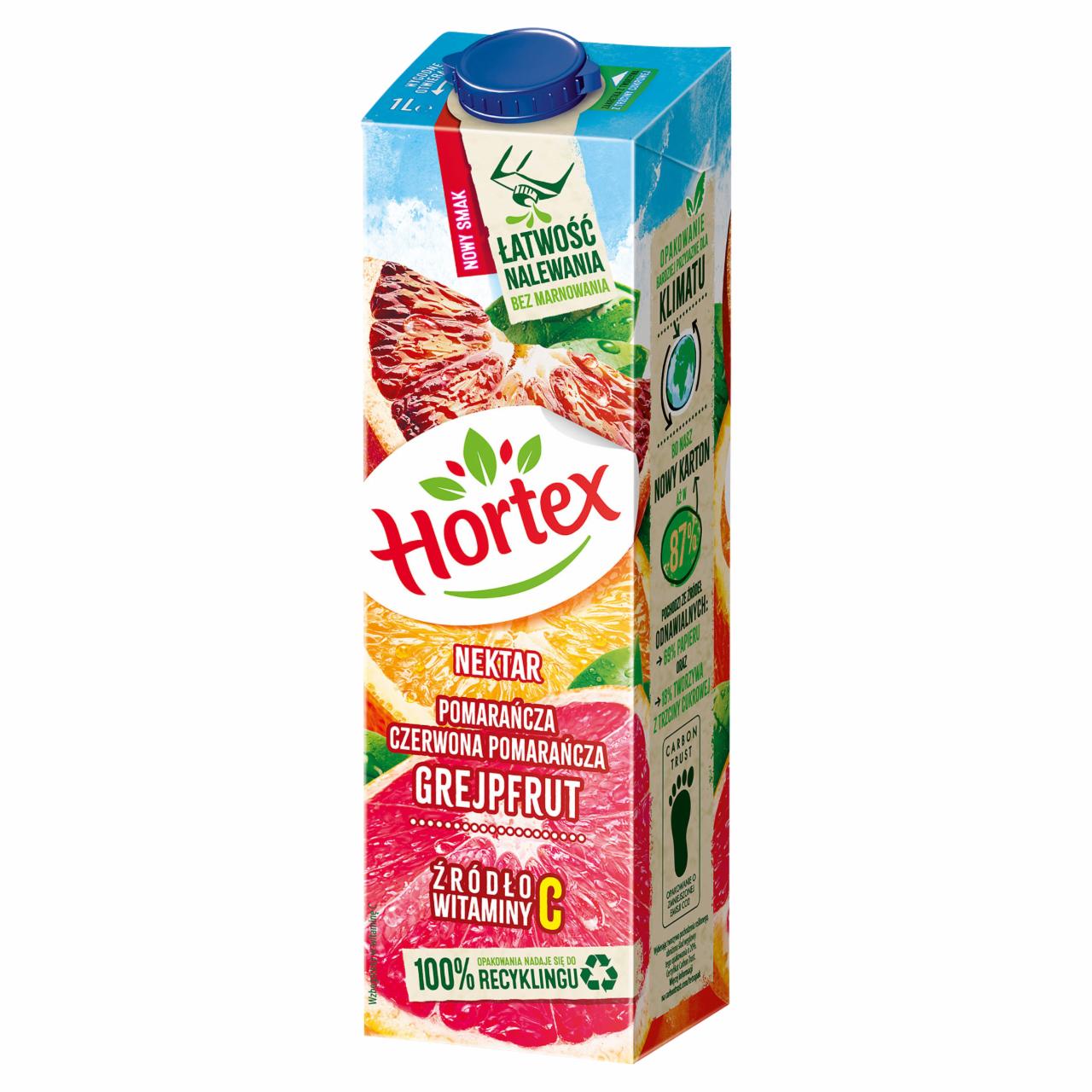 Zdjęcia - Hortex Nektar pomarańcza czerwona pomarańcza grejpfrut 1 l