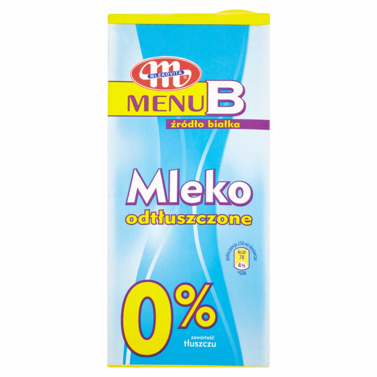 Zdjęcia - Mlekovita Menu B Mleko odtłuszczone 1 l