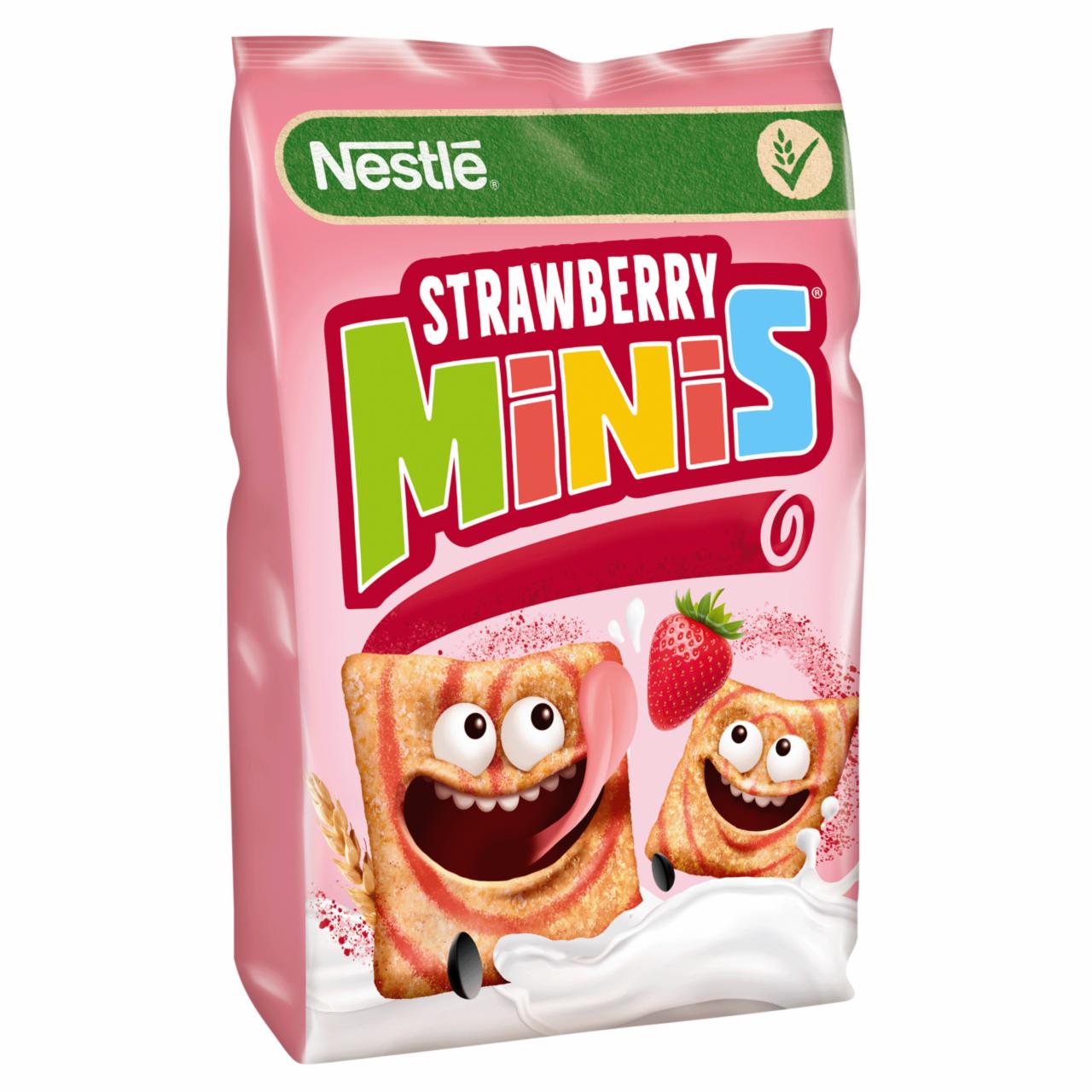 Zdjęcia - Nestlé Strawberry Minis Zbożowe kwadraciki o smaku truskawkowym 450 g