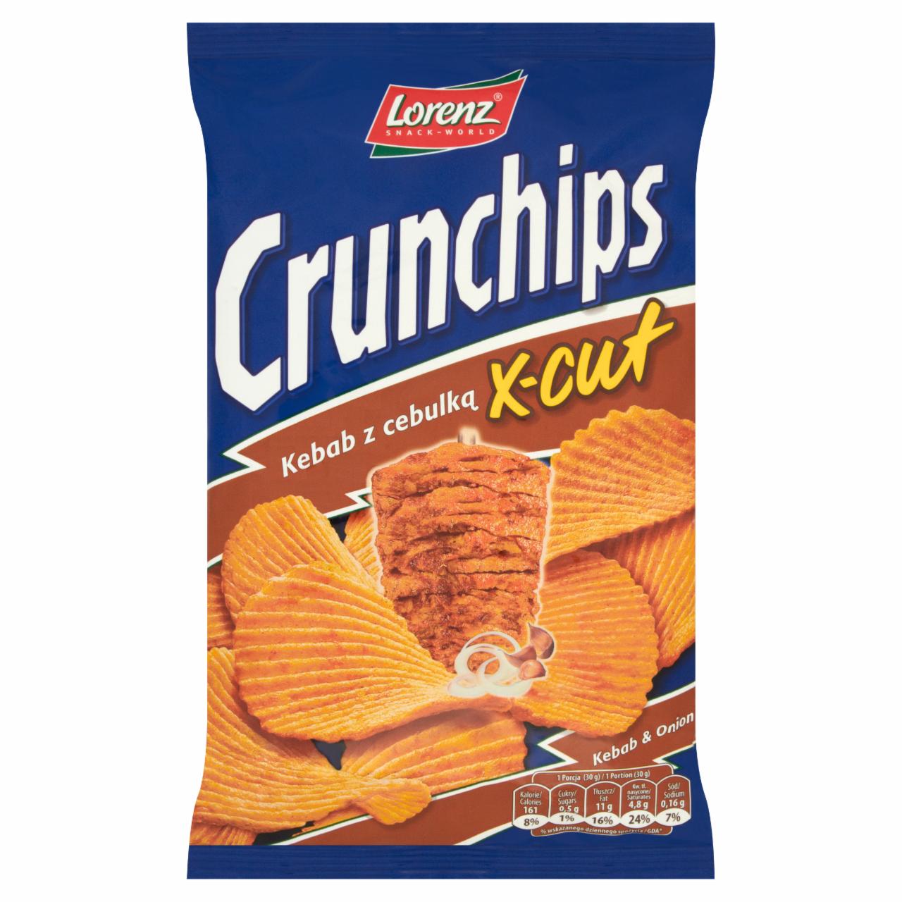 Zdjęcia - Crunchips X-Cut Kebab z cebulką Chipsy ziemniaczane 80 g