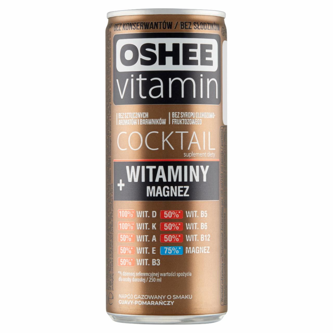 Zdjęcia - Oshee Vitamin Energy Suplement diety napój gazowany o smaku guawy i pomarańczy 250 ml