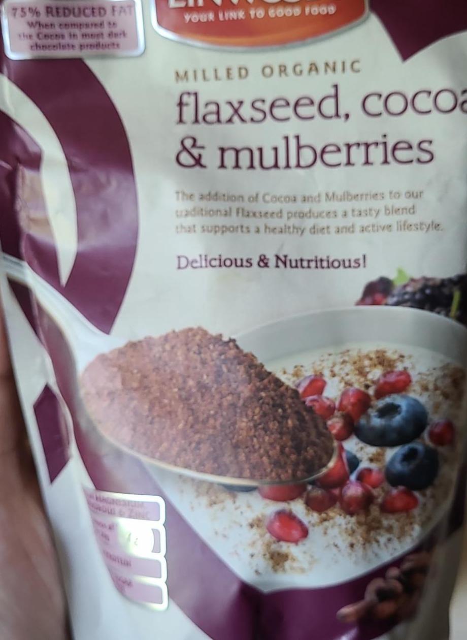 Zdjęcia - Milled organic flaxseed cocoa & mulberries Linwoods