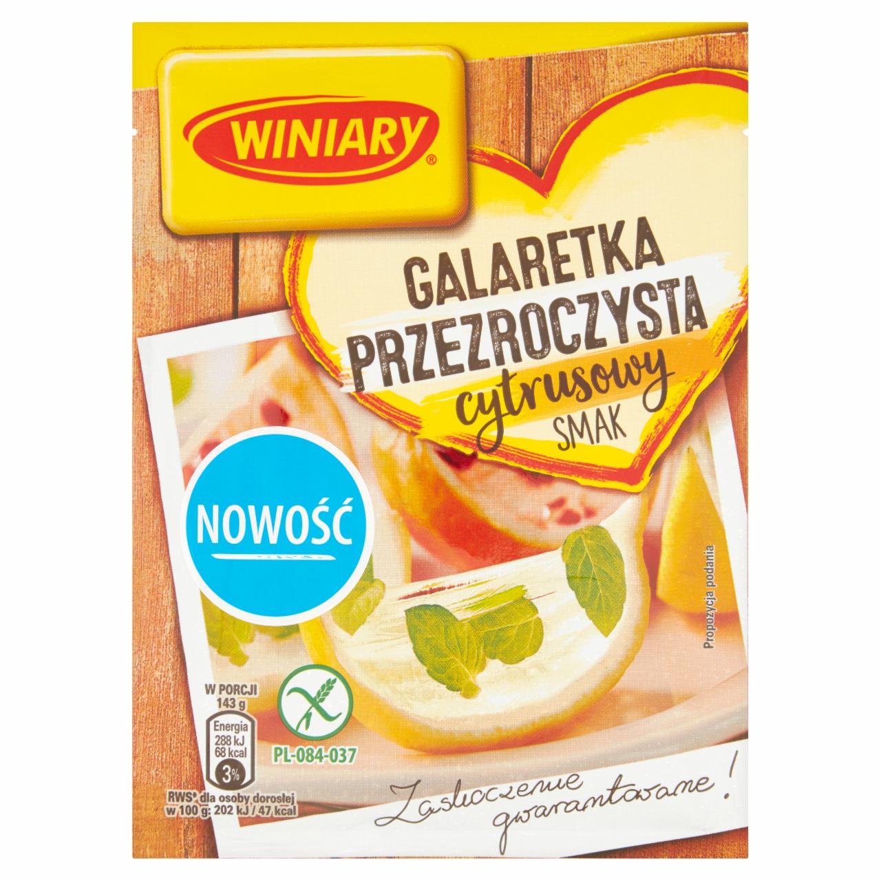 Zdjęcia - Winiary Galaretka przezroczysta cytrusowy smak 71 g