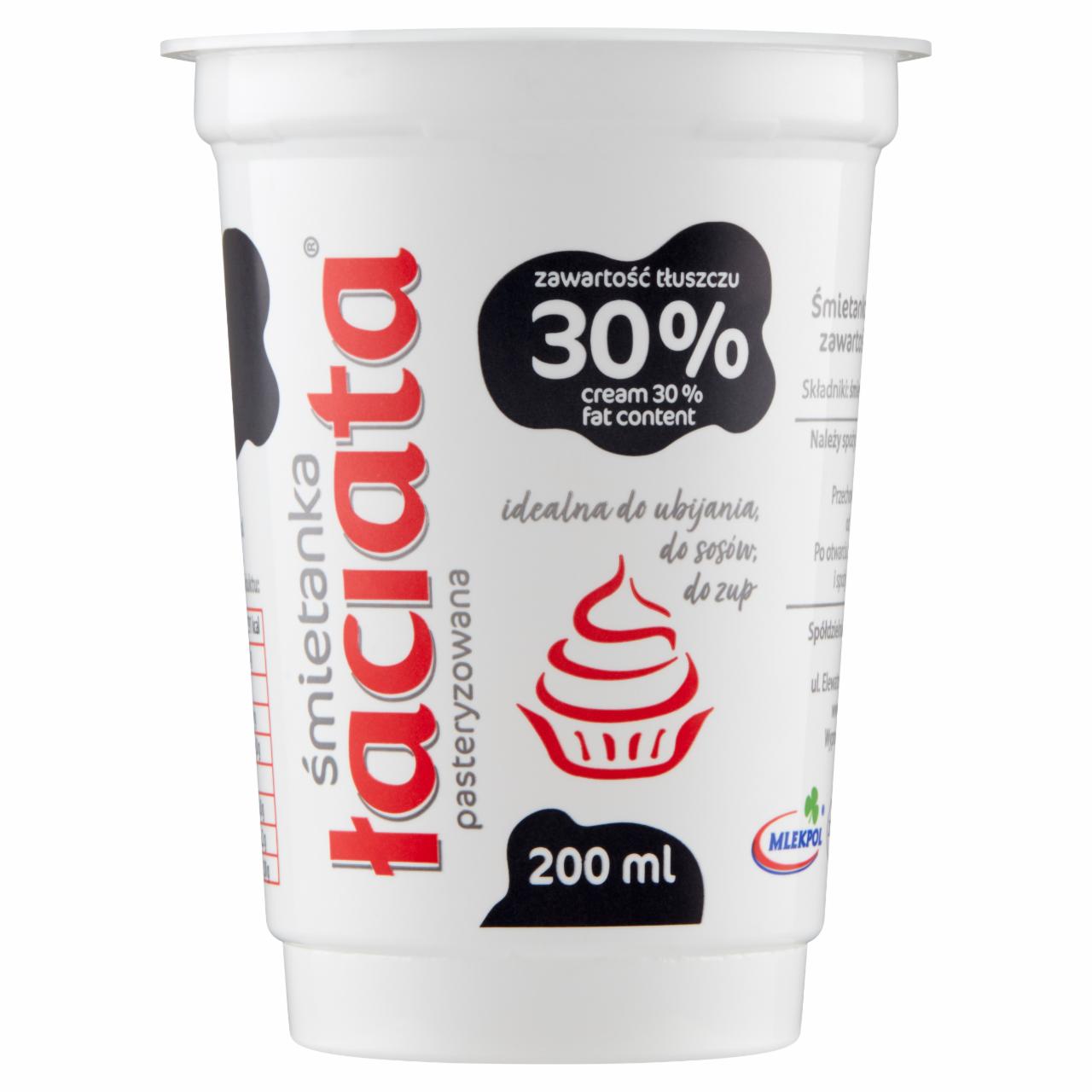 Zdjęcia - Łaciata Śmietanka pasteryzowana 30 % 200 ml