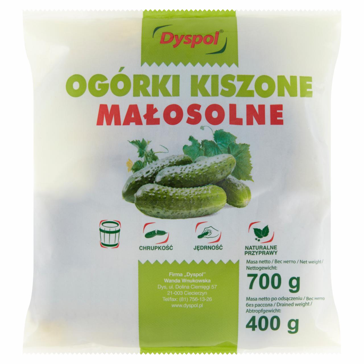 Zdjęcia - Dyspol Ogórki kiszone małosolne 700 g