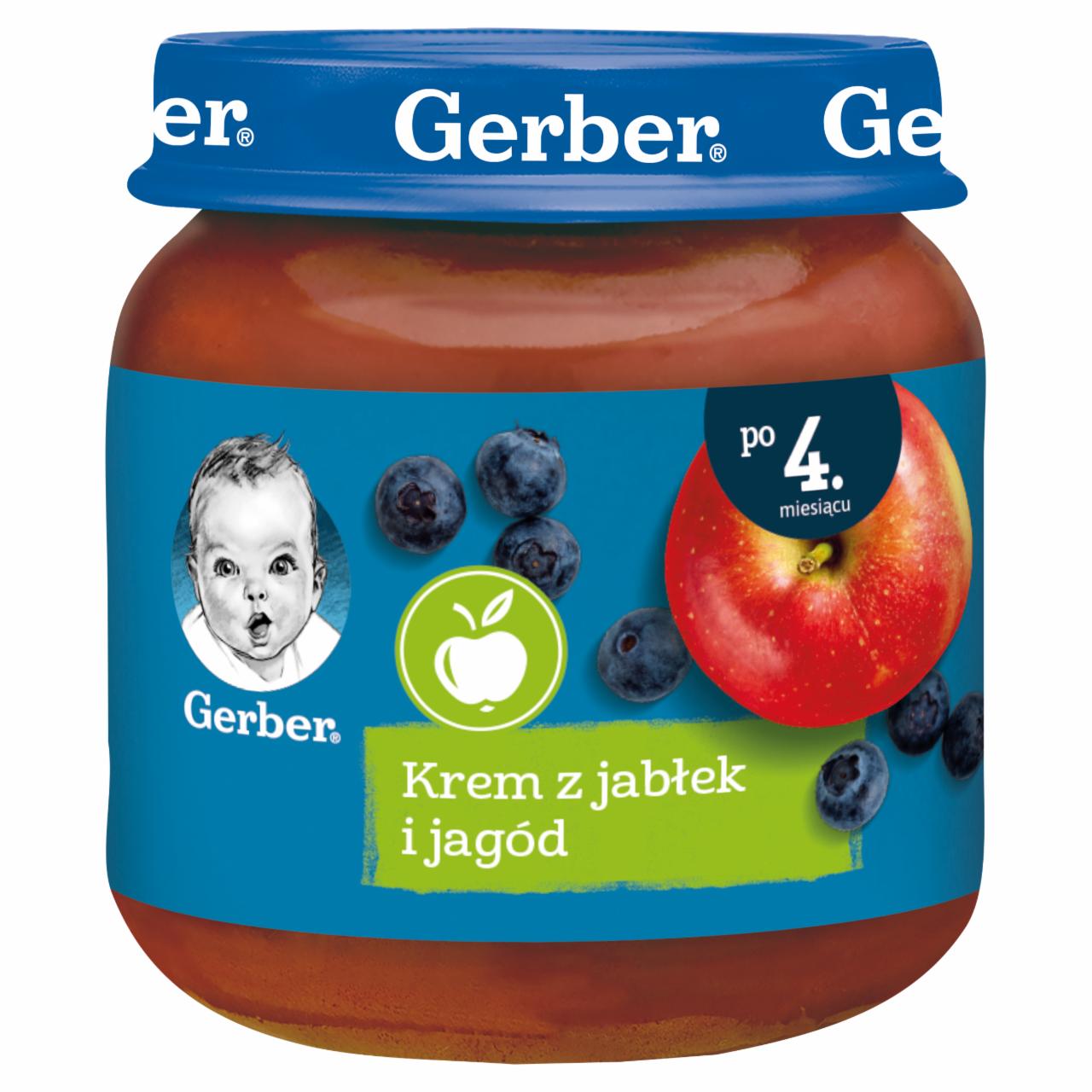 Zdjęcia - Gerber Krem z jabłek i jagód po 4. miesiącu 125 g