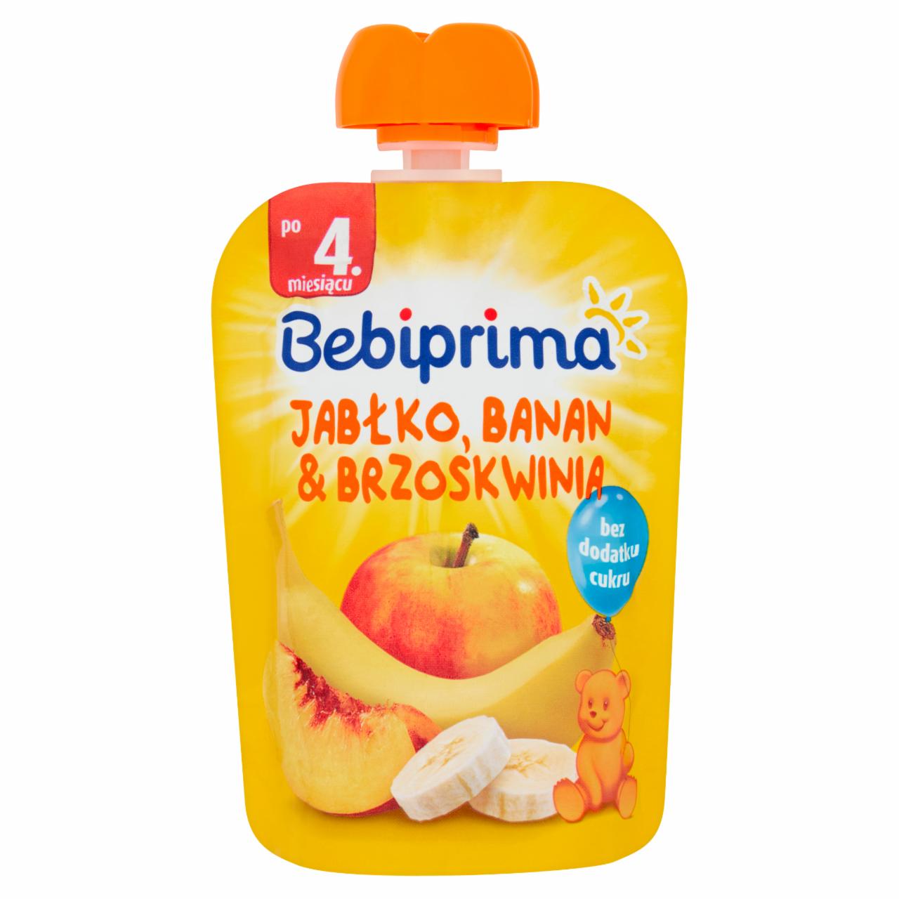 Zdjęcia - Bebiprima Mus owocowy po 4. miesiącu jabłko banan & brzoskwinia 90 g