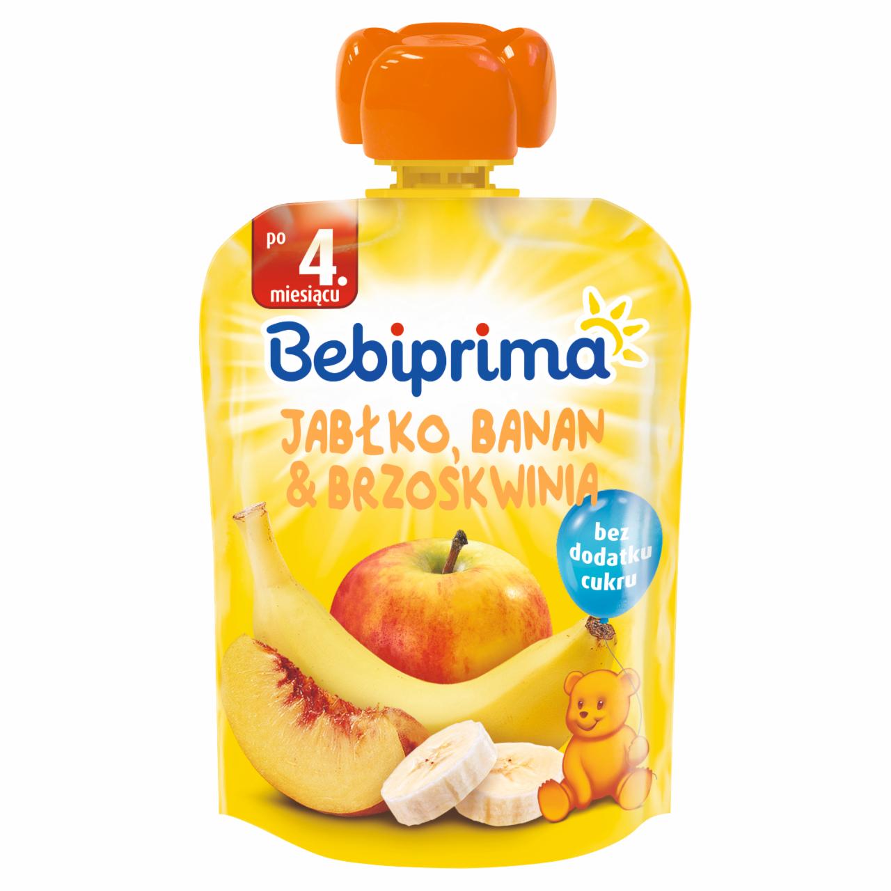 Zdjęcia - Bebiprima Mus owocowy po 4. miesiącu jabłko banan & brzoskwinia 90 g