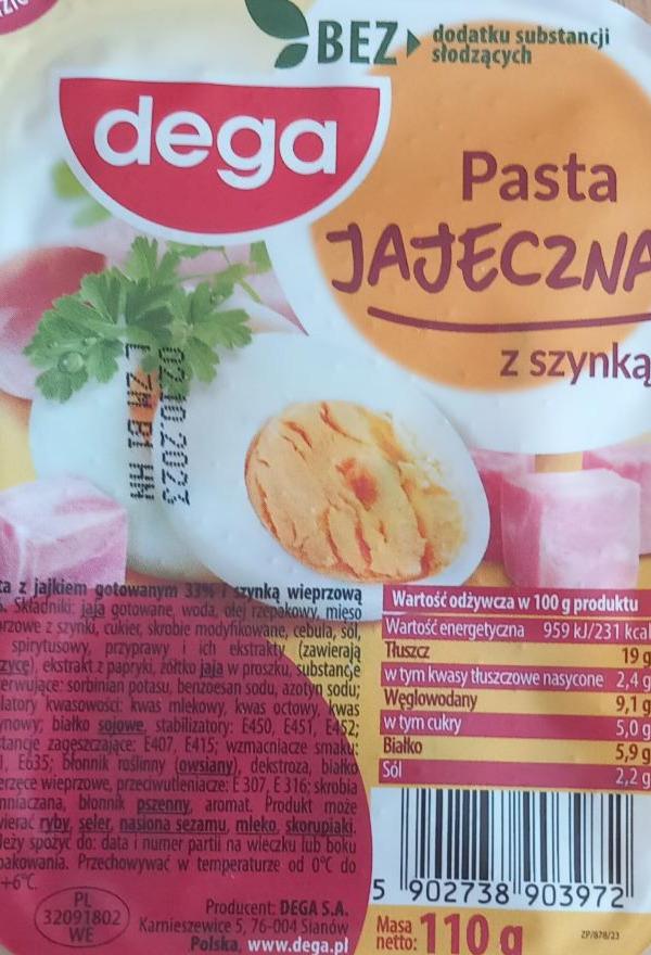 Zdjęcia - pasta jajeczna z szynką dega