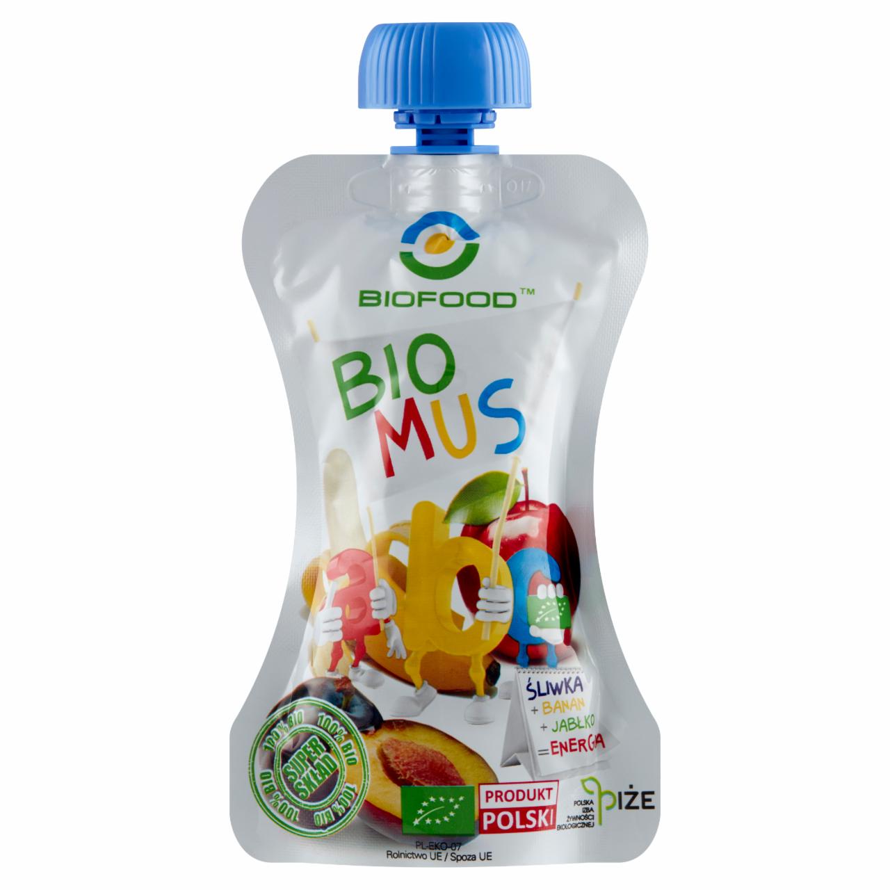 Zdjęcia - BioFood Bio mus śliwka + banan + jabłko 90 g