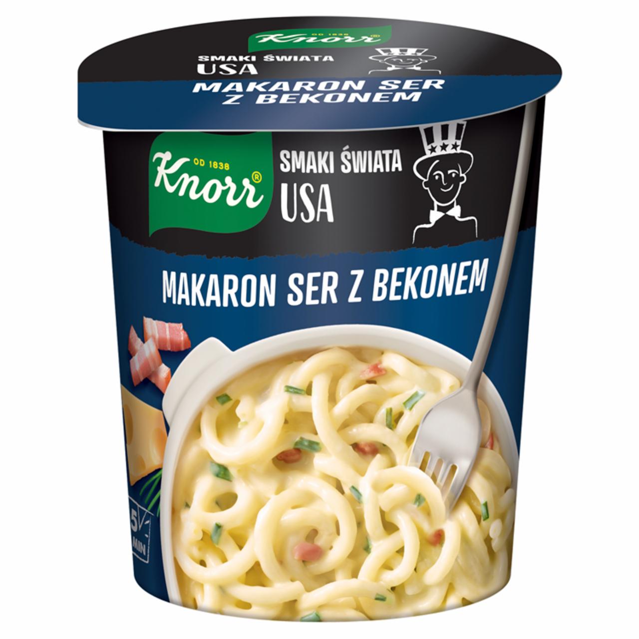 Zdjęcia - Knorr Cheese & Bacon Makaron 71 g