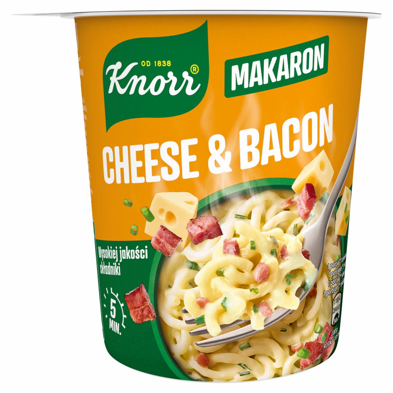 Zdjęcia - Knorr Cheese & Bacon Makaron 71 g