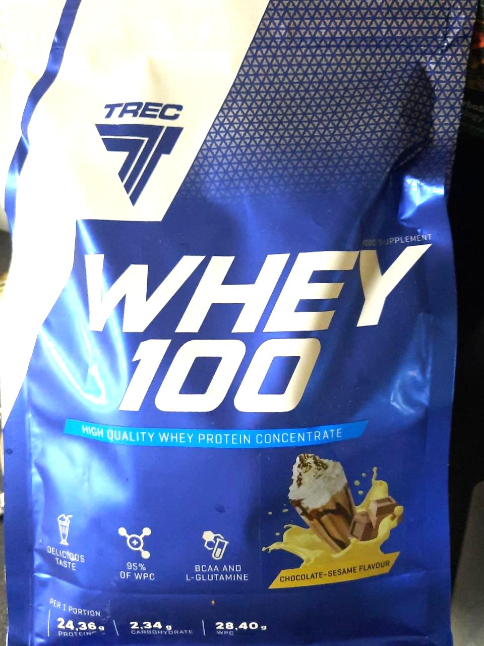 Zdjęcia - whey 100 Trec chocolate sesame flavour