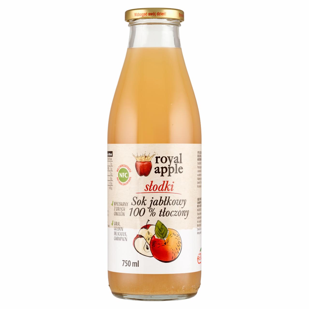 Zdjęcia - Royal apple Sok jabłkowy 100 % tłoczony słodki 750 ml