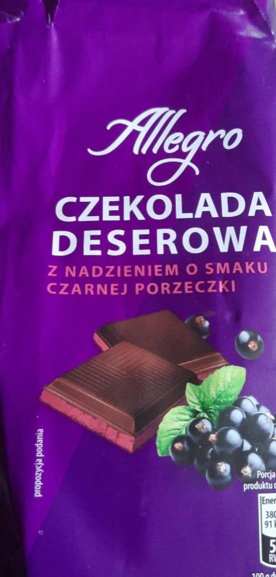 Zdjęcia - Allegro czekolada deserowa z nadzieniem o smaku czarnej porzeczki