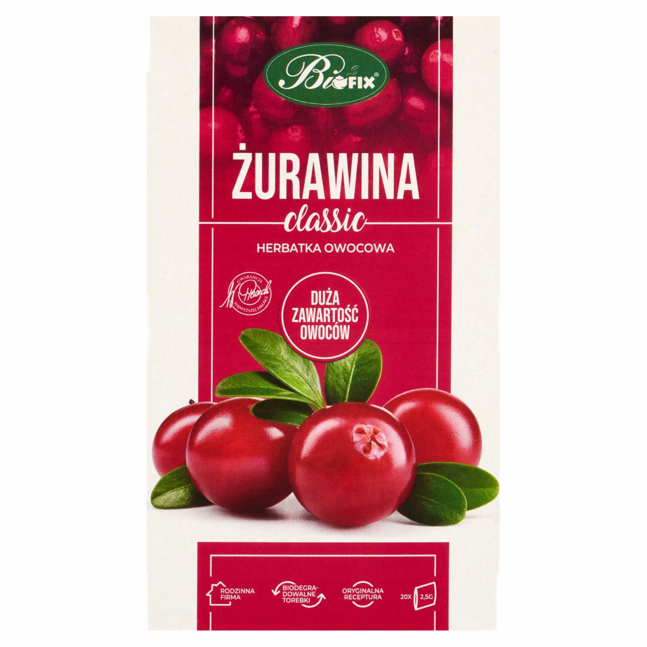 Zdjęcia - Bifix Classic Herbatka owocowa żurawina 50 g (20 x 2,5 g)