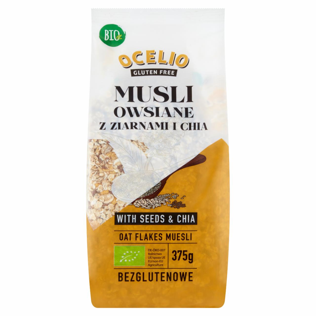 Zdjęcia - Ocelio Bio Musli owsiane z ziarnami chia bezglutenowe 375 g