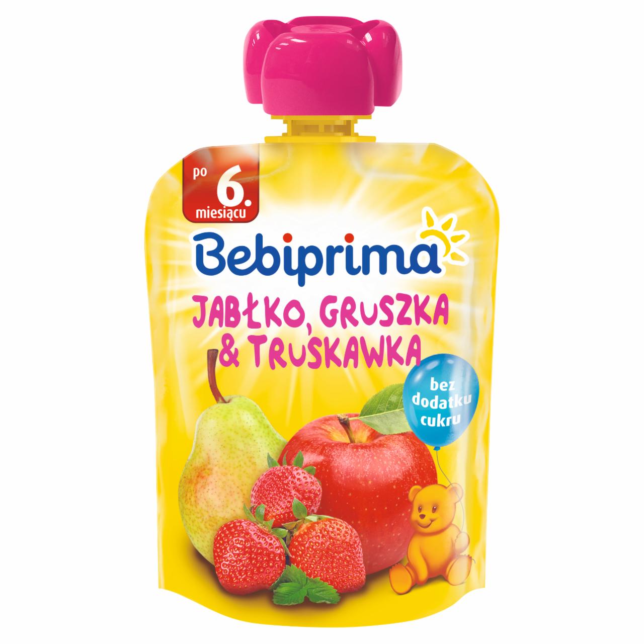 Zdjęcia - Bebiprima Mus owocowy po 6. miesiącu jabłko gruszka & truskawka 90 g