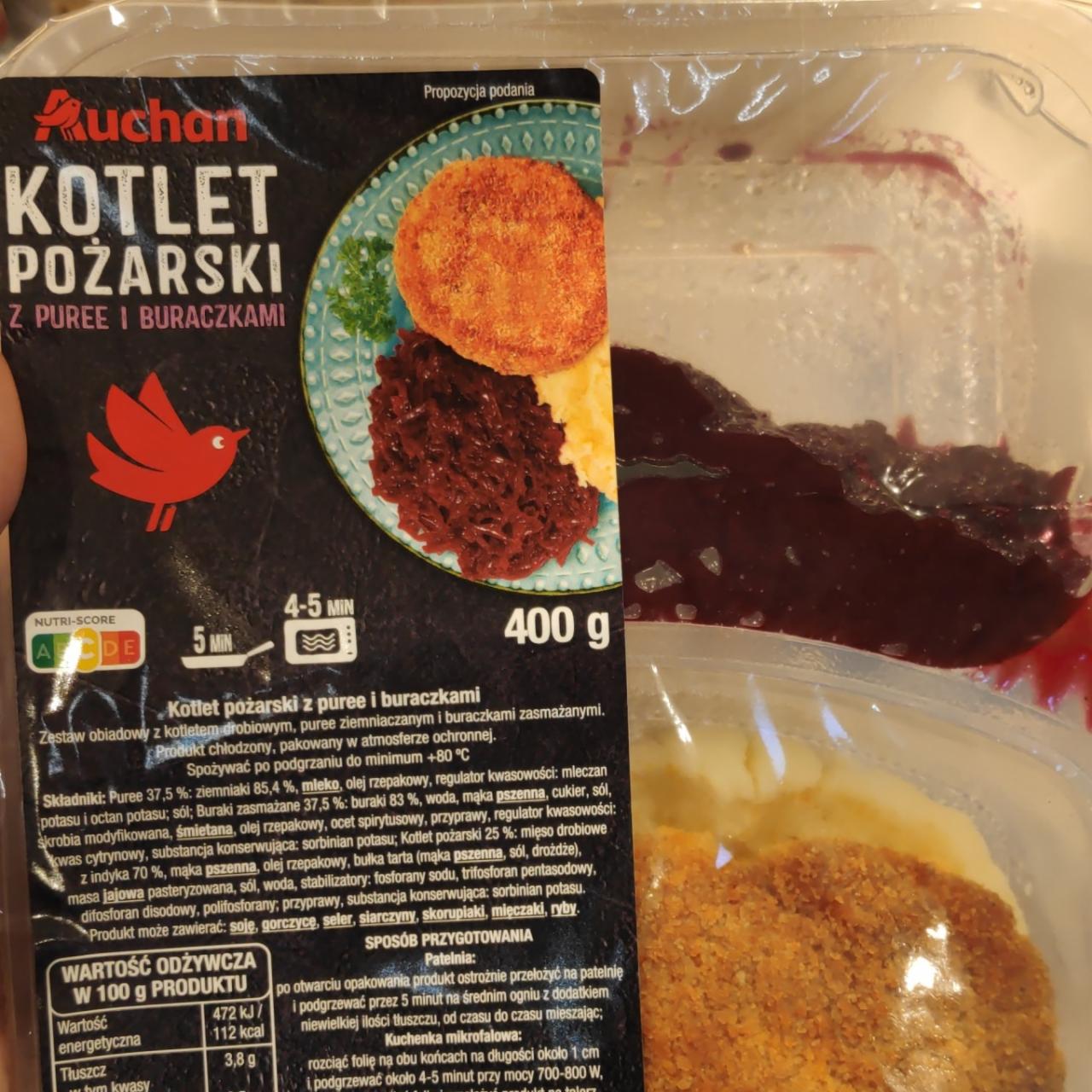 Zdjęcia - Kotlet pożarski z puree i buraczkami Auchan