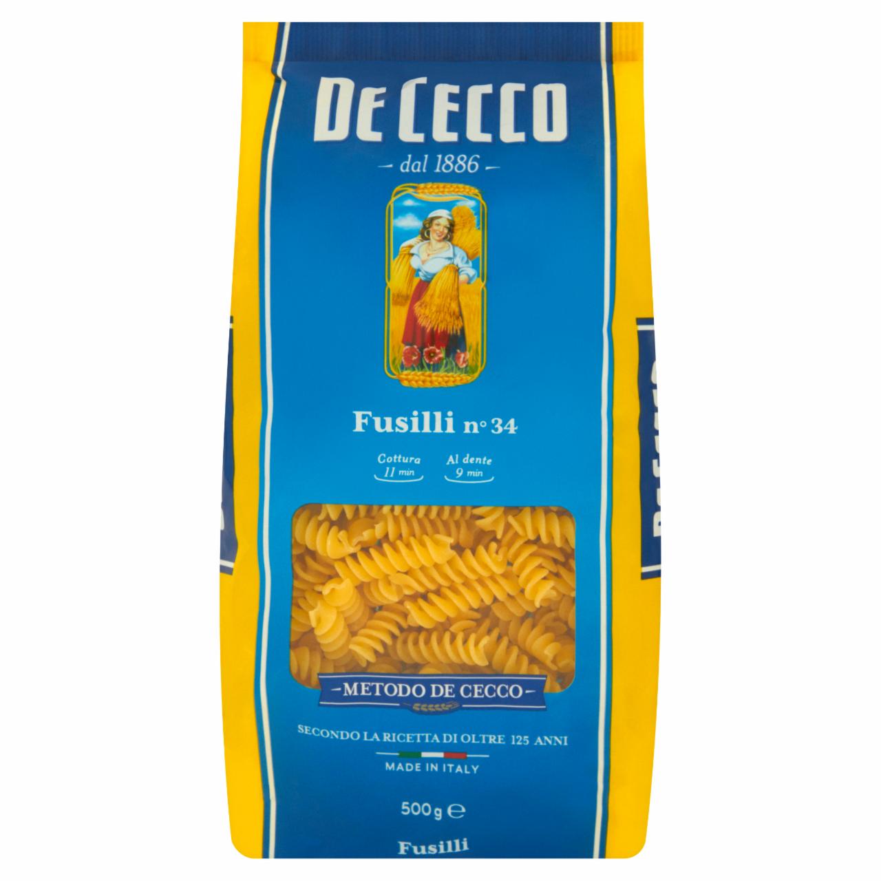 Zdjęcia - De Cecco Fusilli No 34 Świderki Makaron z pszenicy durum 500 g