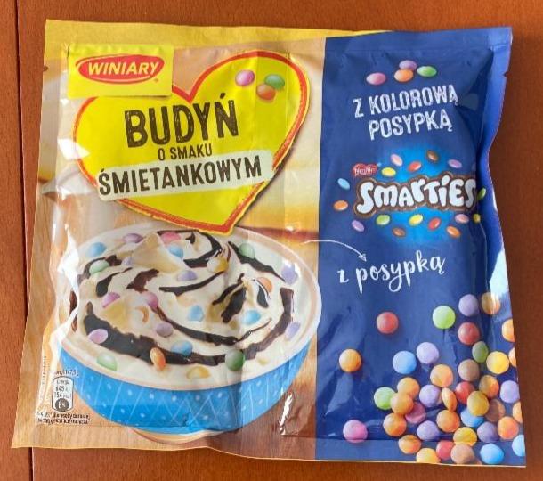 Zdjęcia - Budyń o śmietankowym z kolorową posypką smarties Winiary