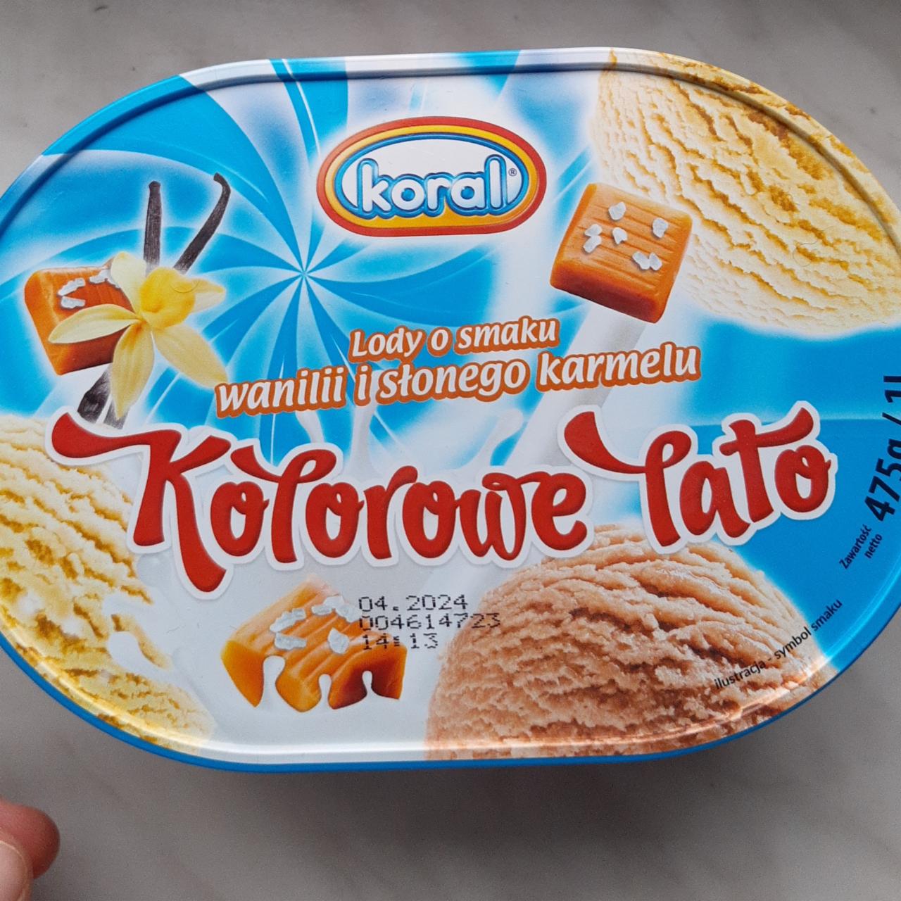 Zdjęcia - Lody o smaku wanilli i słonego karmelu Kolorowe lato Koral