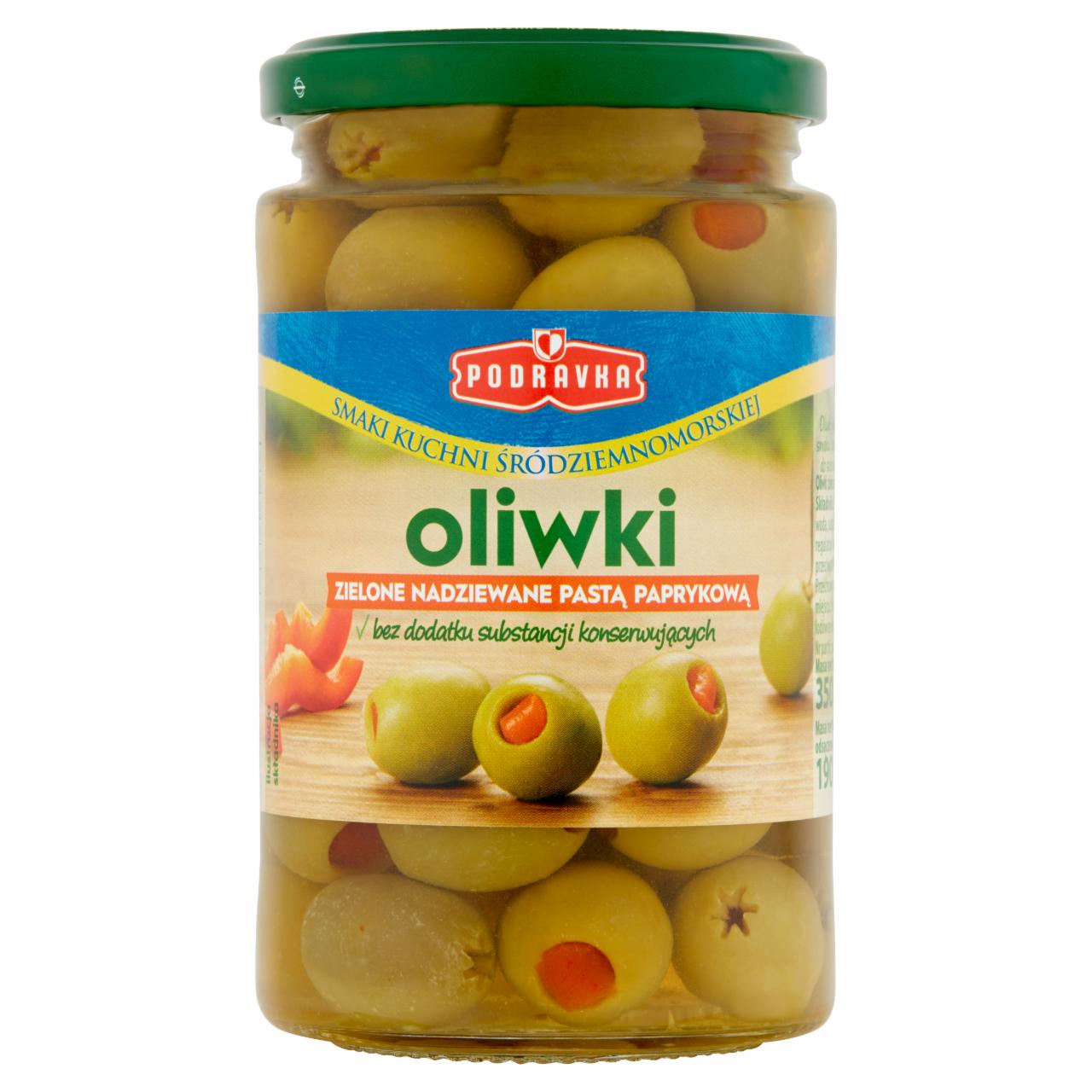 Zdjęcia - Podravka Oliwki zielone nadziewane pastą paprykową 350 g