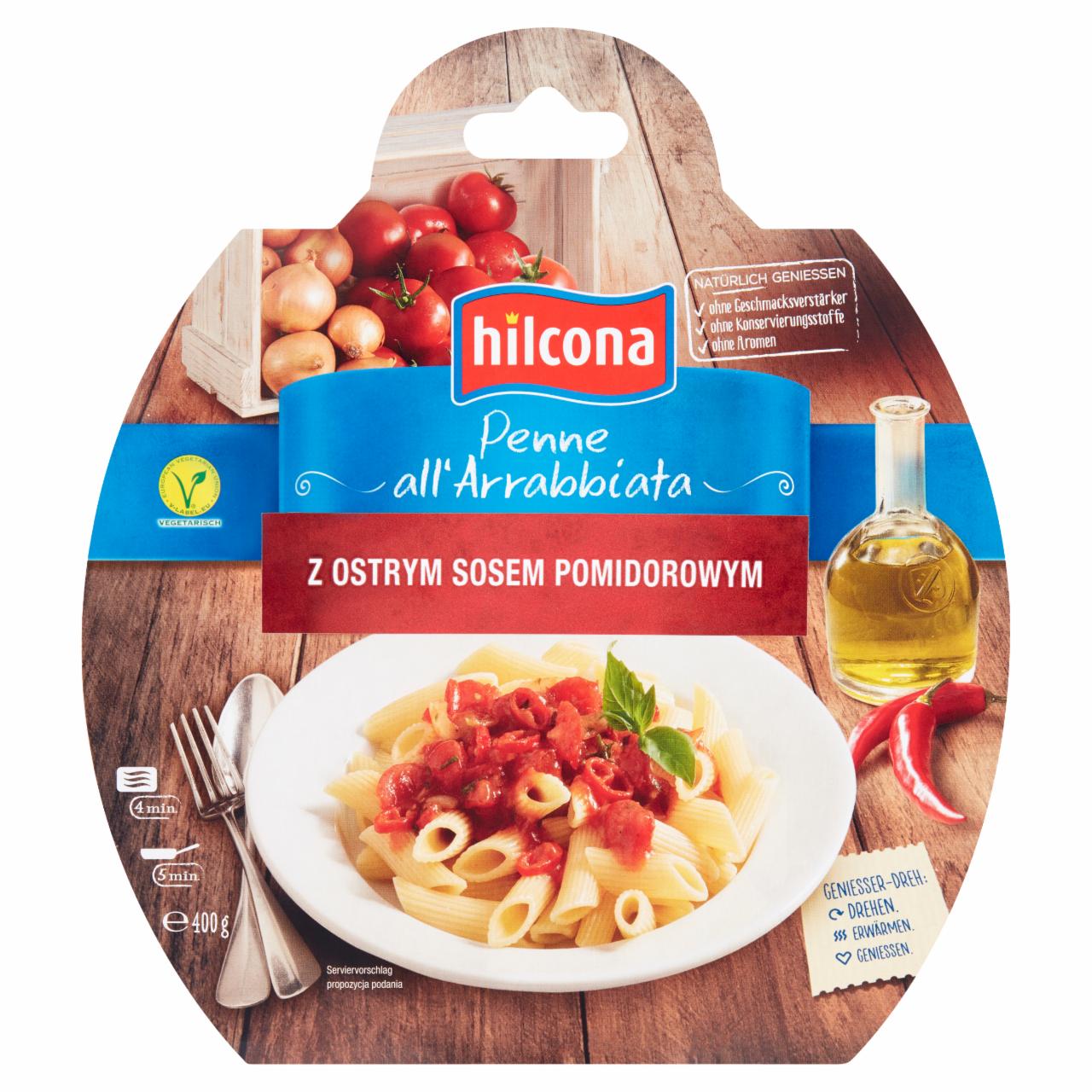 Zdjęcia - Hilcona Penne all' Arrabbiata z ostrym sosem pomidorowym 400 g