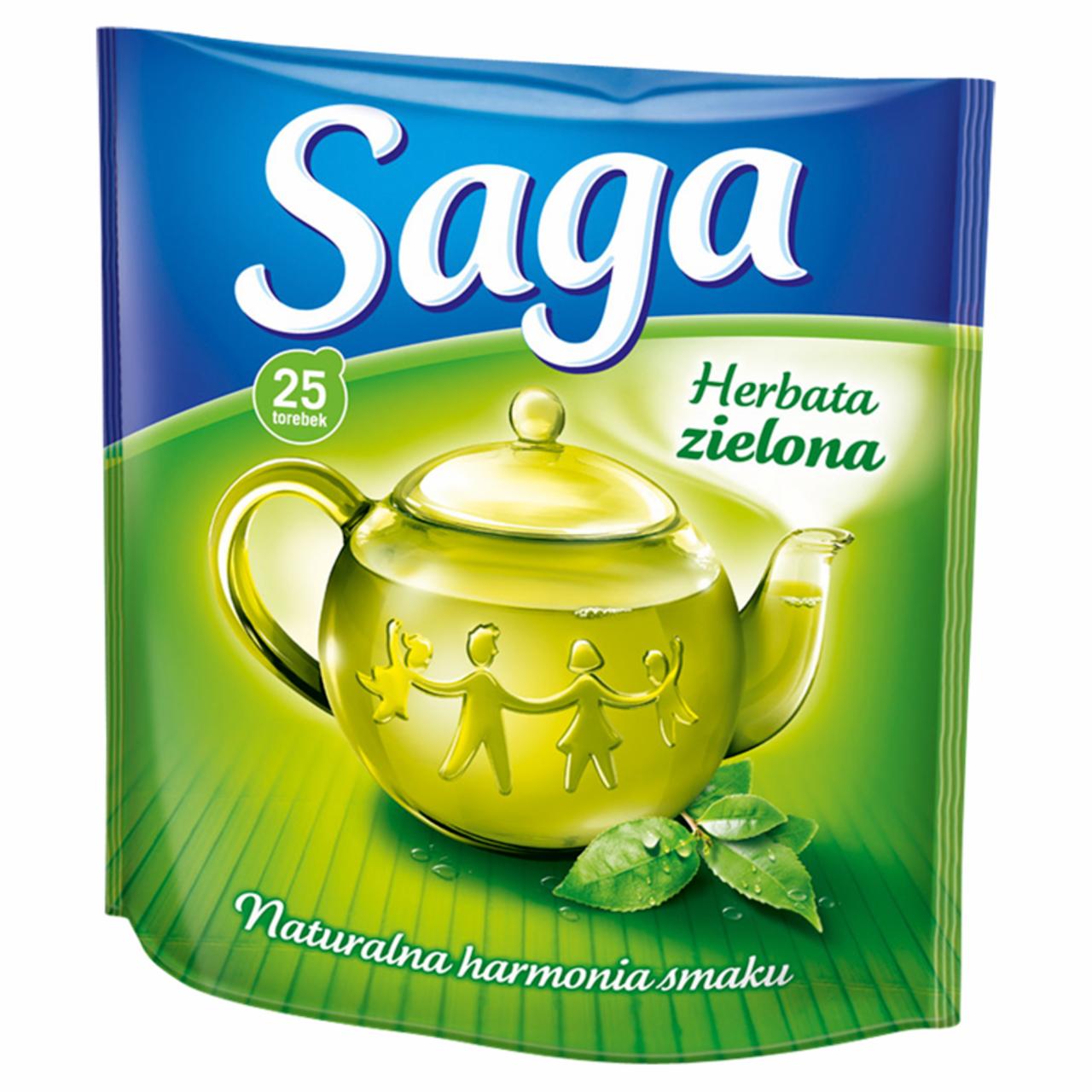 Zdjęcia - Saga Herbata zielona 32,5 g (25 torebek)