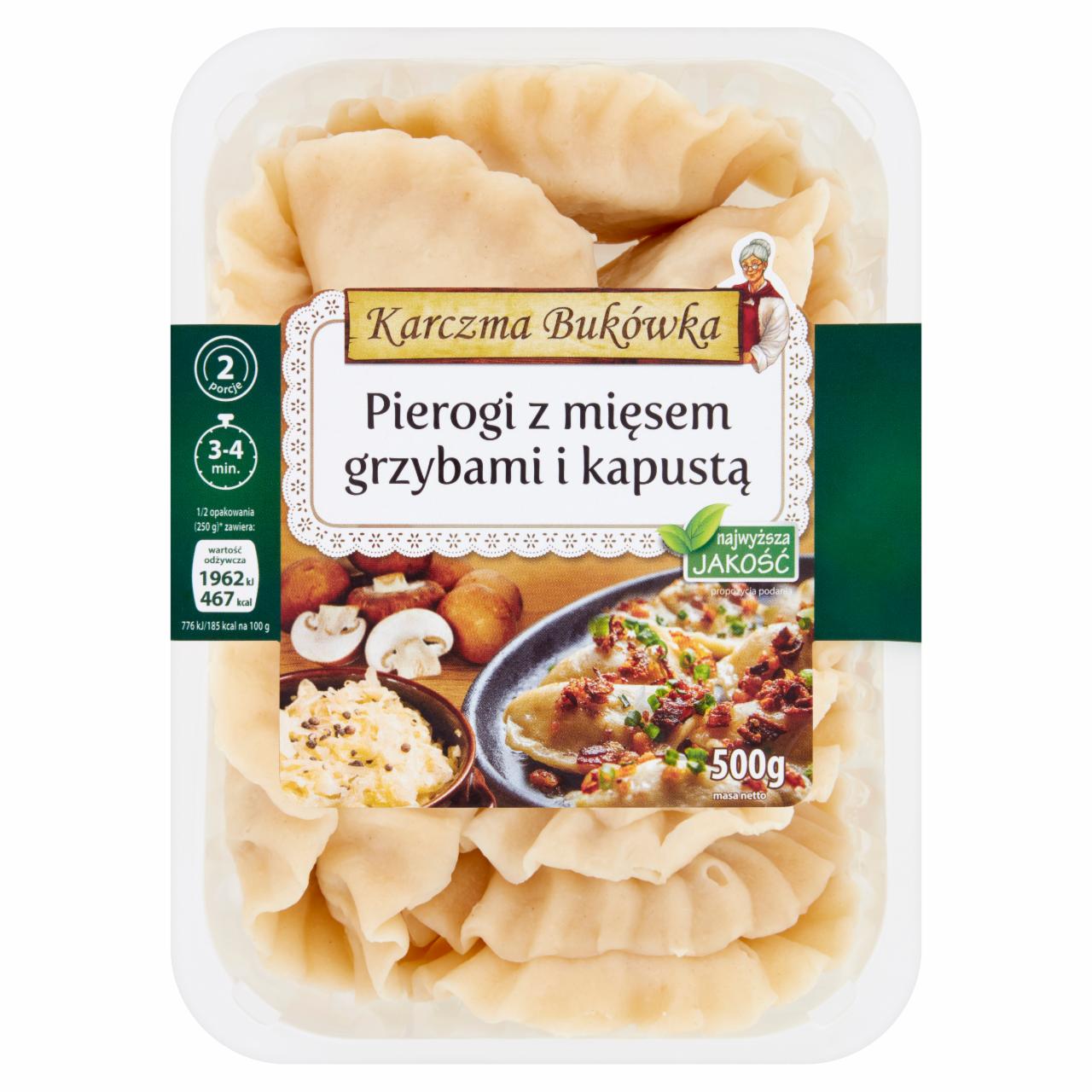 Zdjęcia - Karczma Bukówka Pierogi z mięsem kapustą i grzybami 500 g