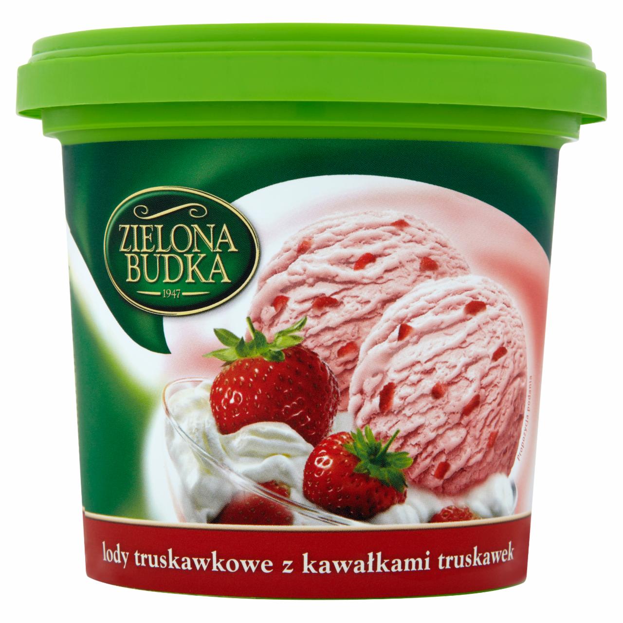 Zdjęcia - Zielona Budka Lody truskawkowe z kawałkami truskawek 500 ml