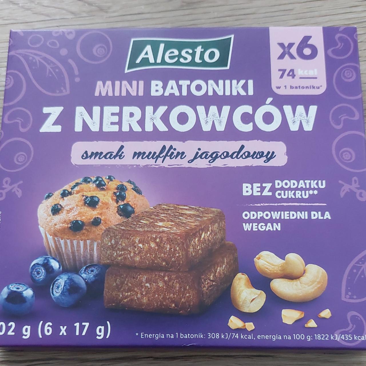 Zdjęcia - Mini batoniki z nerkowców smak muffin jagodowy Alesto