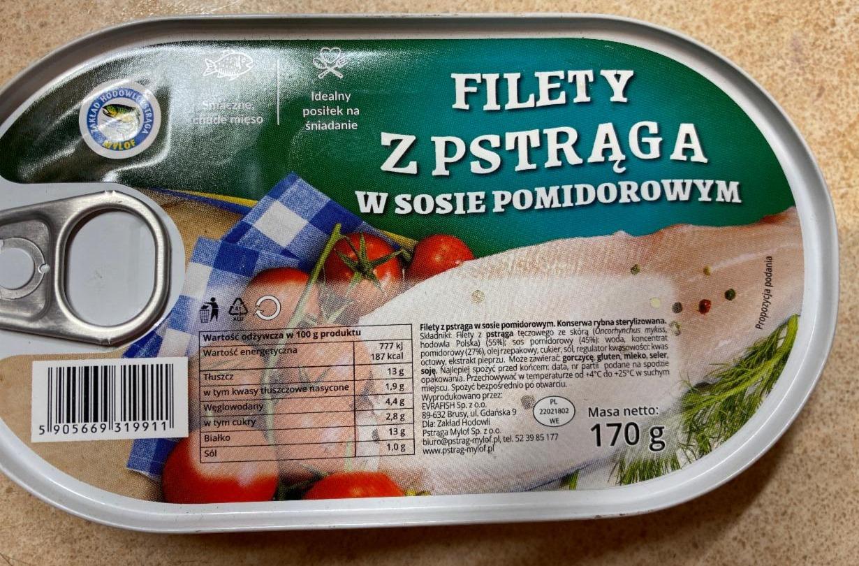 Zdjęcia - Filety z pstrąga w sosie pomidorowym Mylof