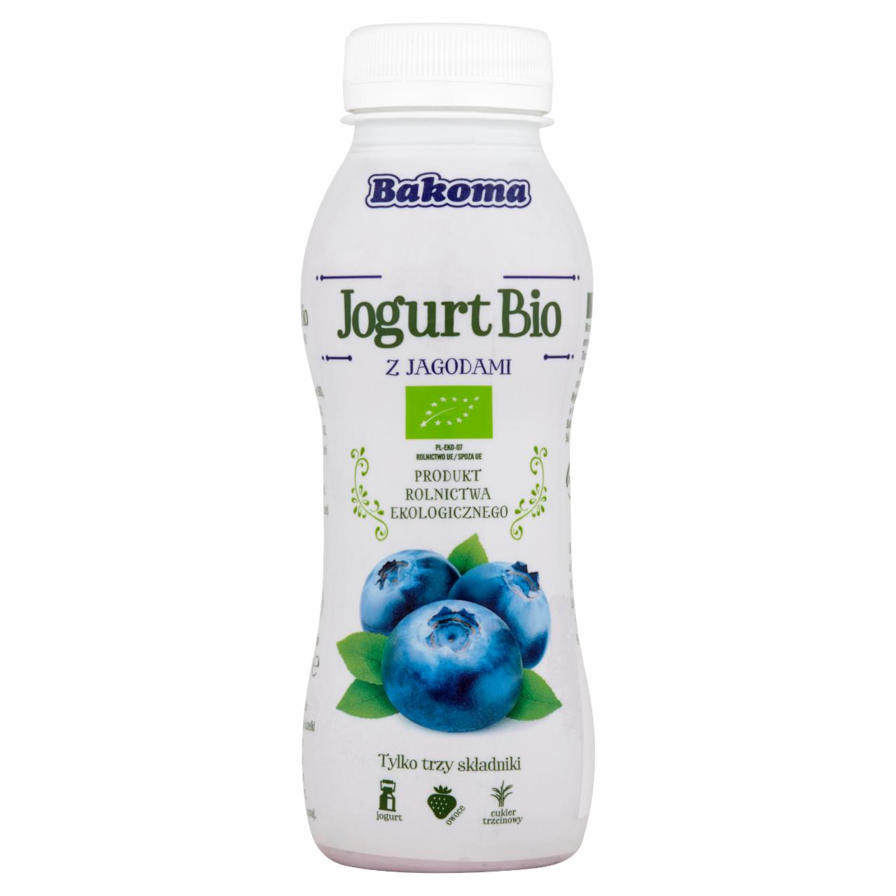 Zdjęcia - Bakoma Jogurt Bio z jagodami 230 g