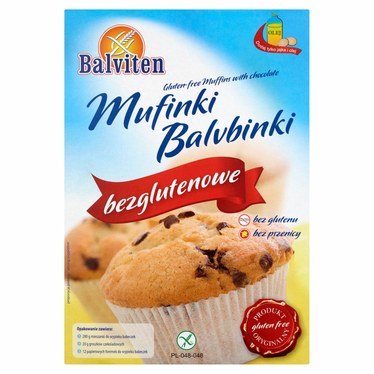 Zdjęcia - Balviten Mufinki Balvbinki Mieszanka do wypieku ciasta 280 g