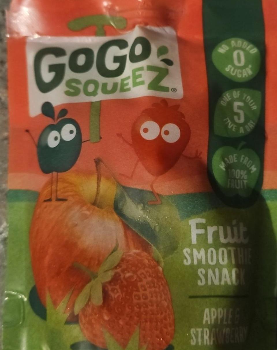 Zdjęcia - Fruit smoothie snack apple strawberry Gogo squez