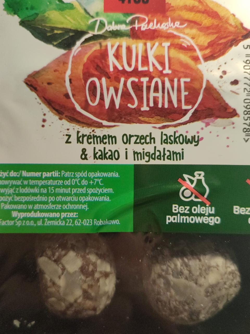 Zdjęcia - Kulki owsiane z kremem orzech laskowy & kakao i migdałami dobra przekąska