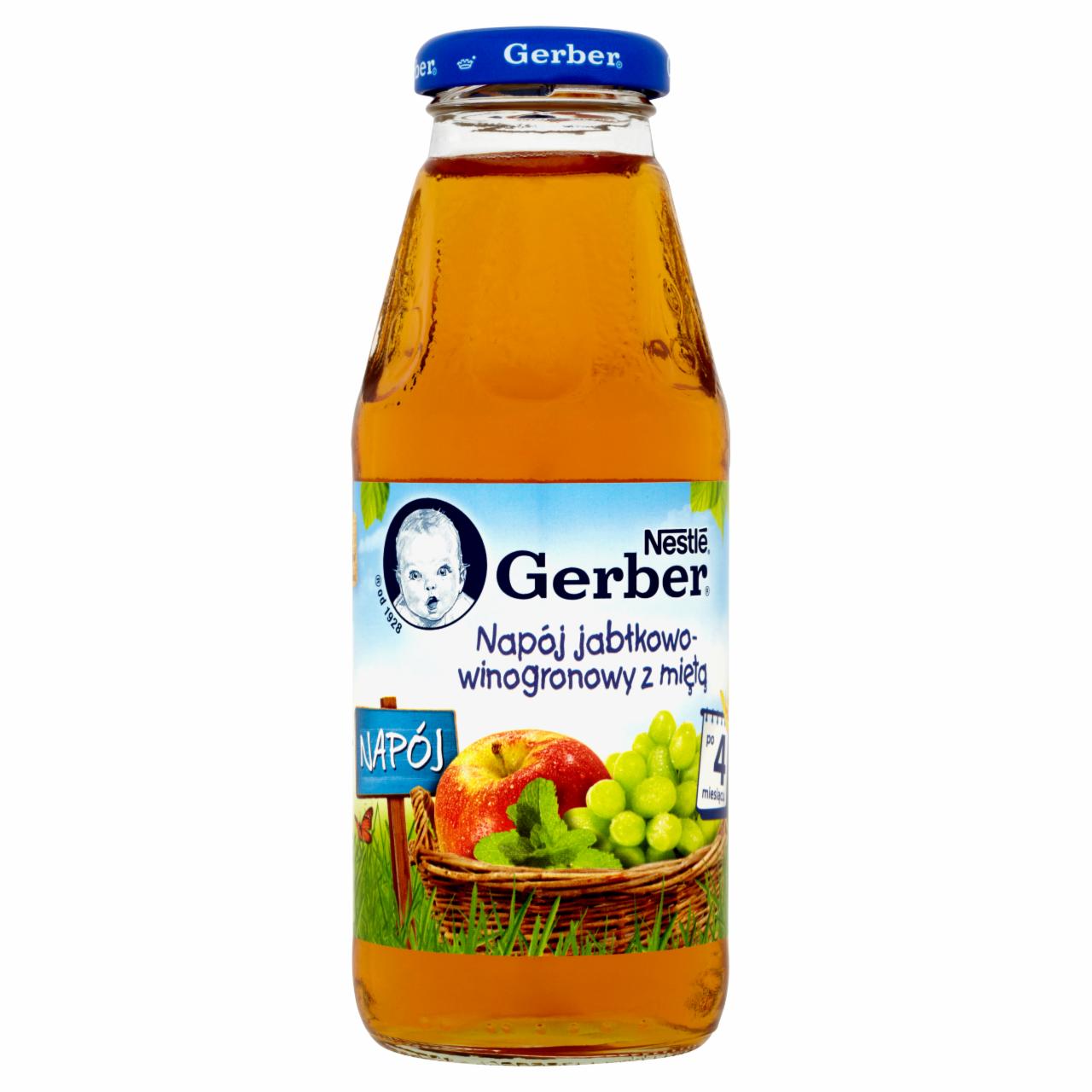 Zdjęcia - Gerber Napój jabłkowo-winogronowy z miętą po 4 miesiącu 300 ml