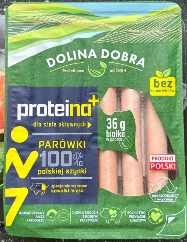 Zdjęcia - Proteina+ Parówki 100 % polskiej szynki Dolina Dobra