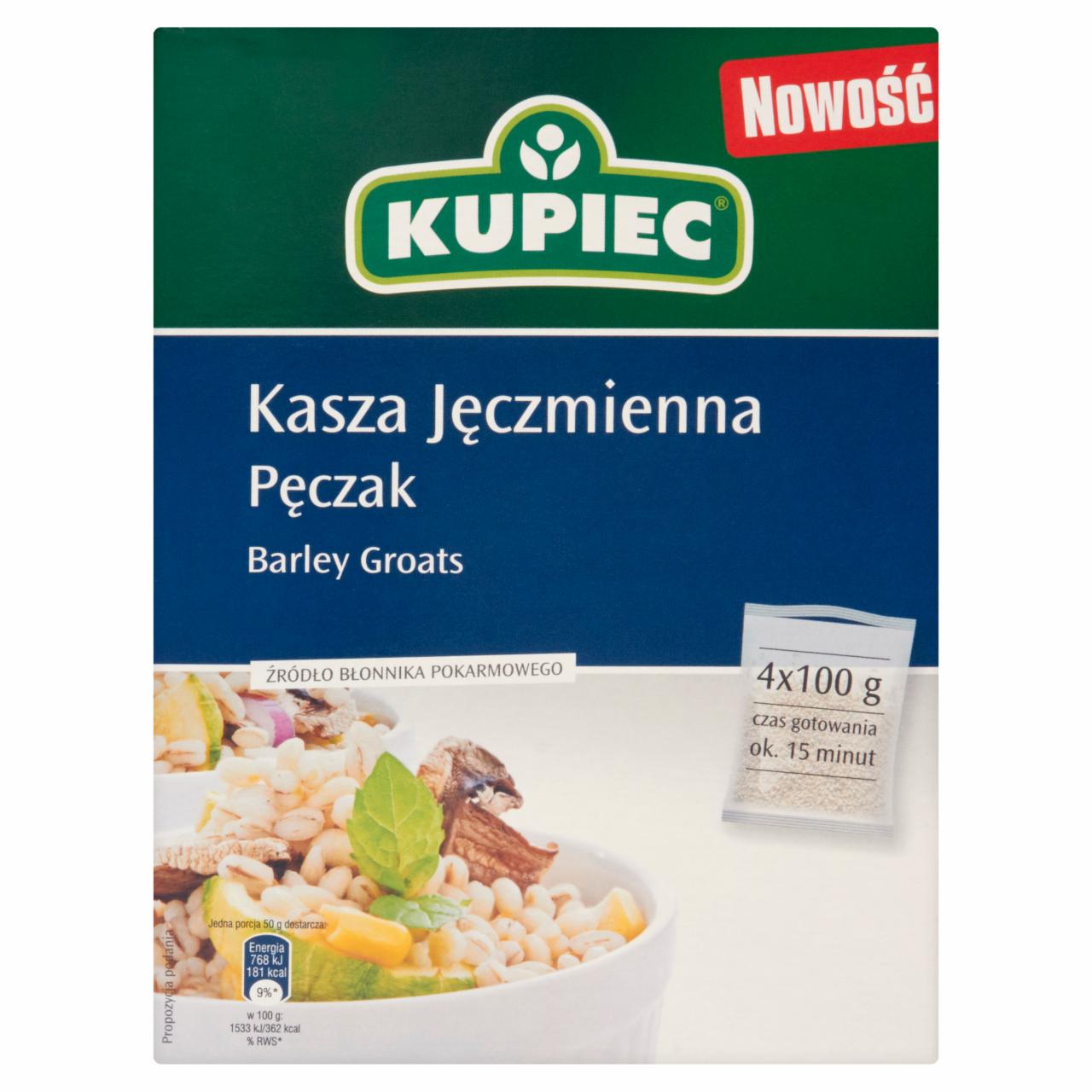 Zdjęcia - Kupiec Kasza jęczmienna pęczak 400 g (4 x 100 g)