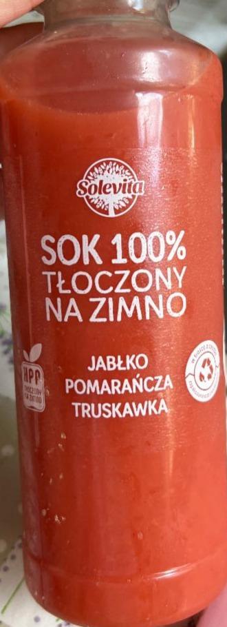 Zdjęcia - Sok 100% tłoczony na zimno Jablko Pomarańcza Truskawka Solevita