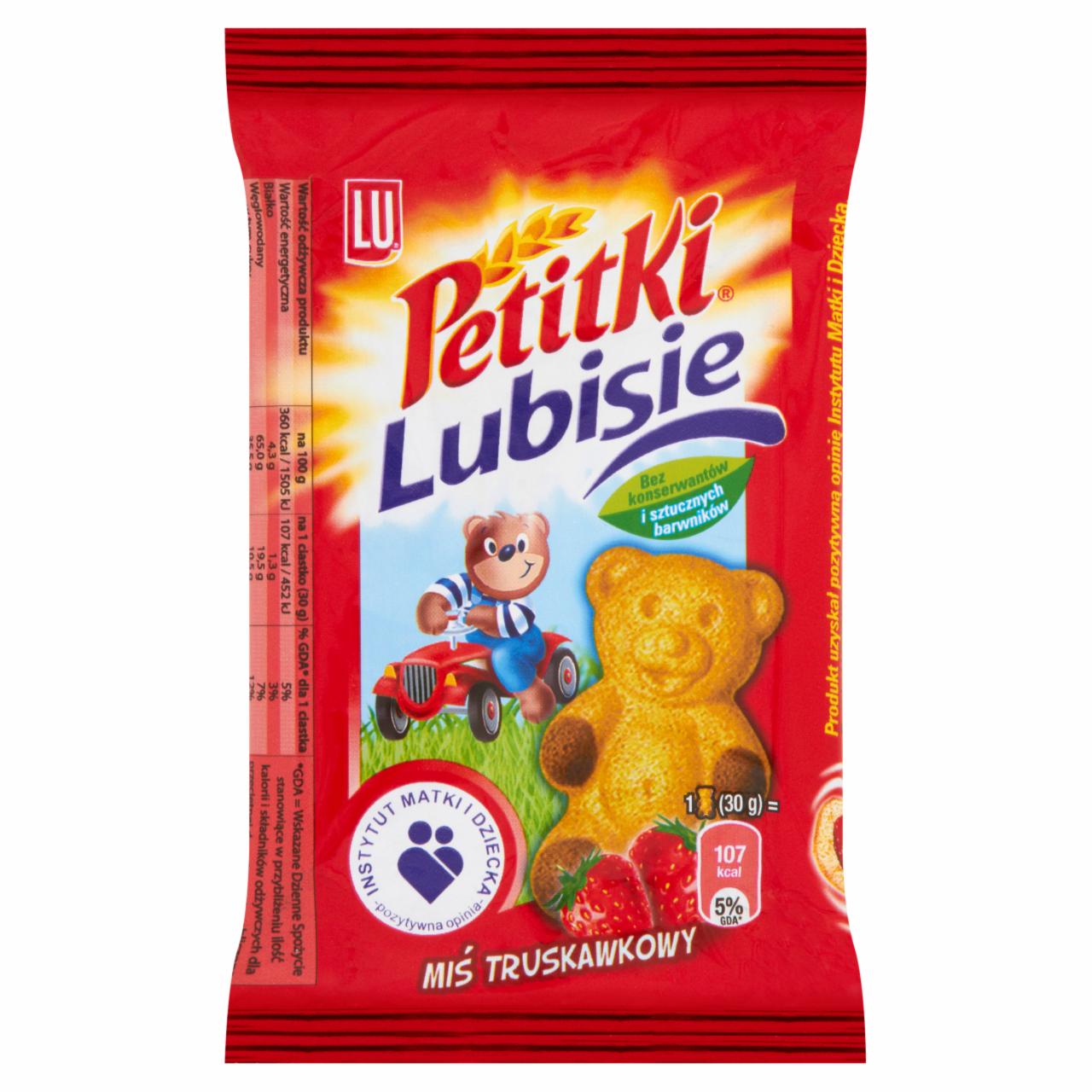 Zdjęcia - LU Petitki Lubisie Miś truskawkowy Ciastko biszkoptowe z nadzieniem 30 g