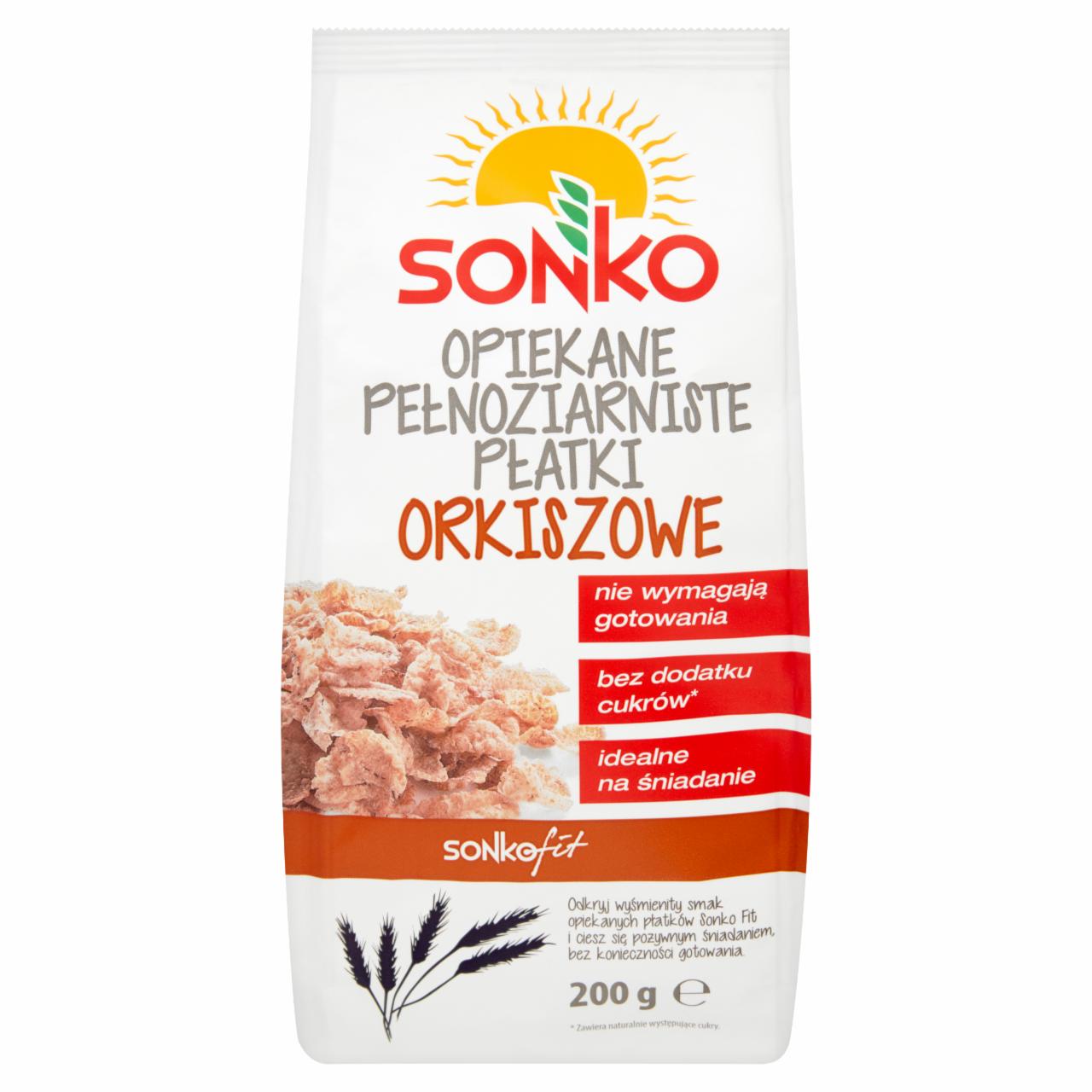 Zdjęcia - Sonko Fit Opiekane pełnoziarniste płatki orkiszowe 200 g