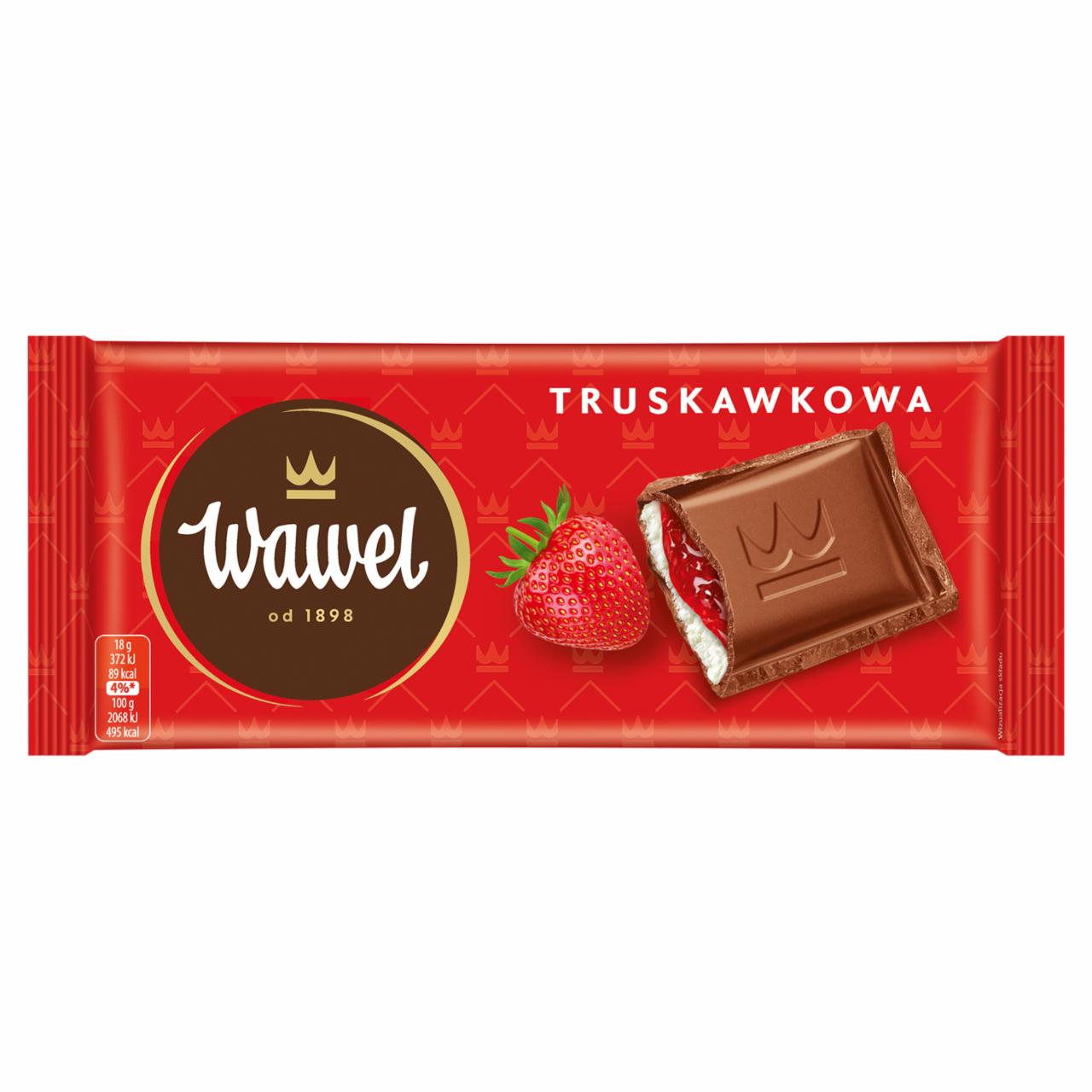 Zdjęcia - Wawel Czekolada mleczna nadziewana truskawkowa 90 g