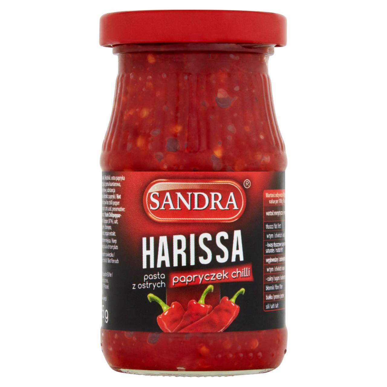 Zdjęcia - Sandra Harissa Pasta z ostrych papryczek chilli 185 g