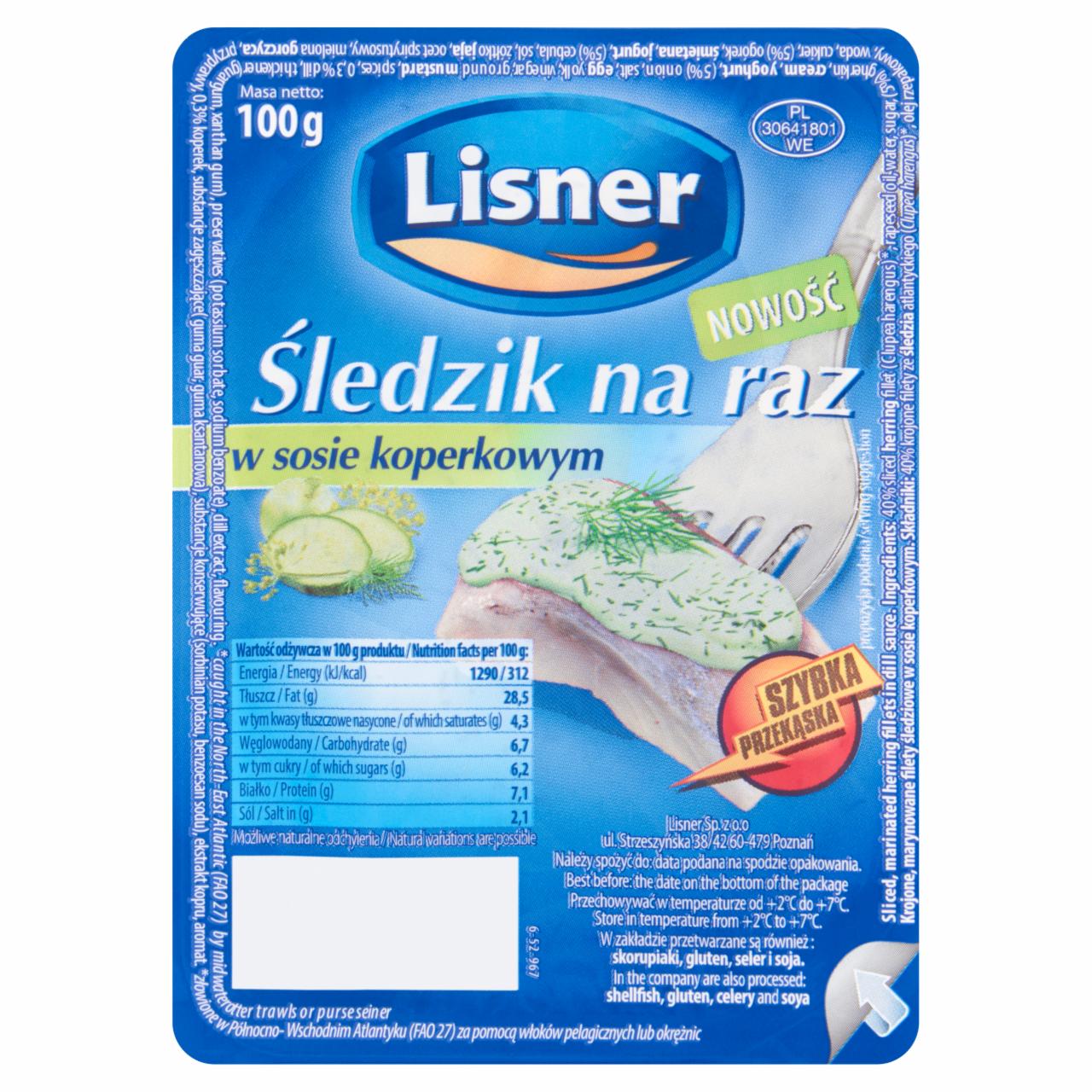 Zdjęcia - Lisner Śledzik na raz w sosie koperkowym 100 g