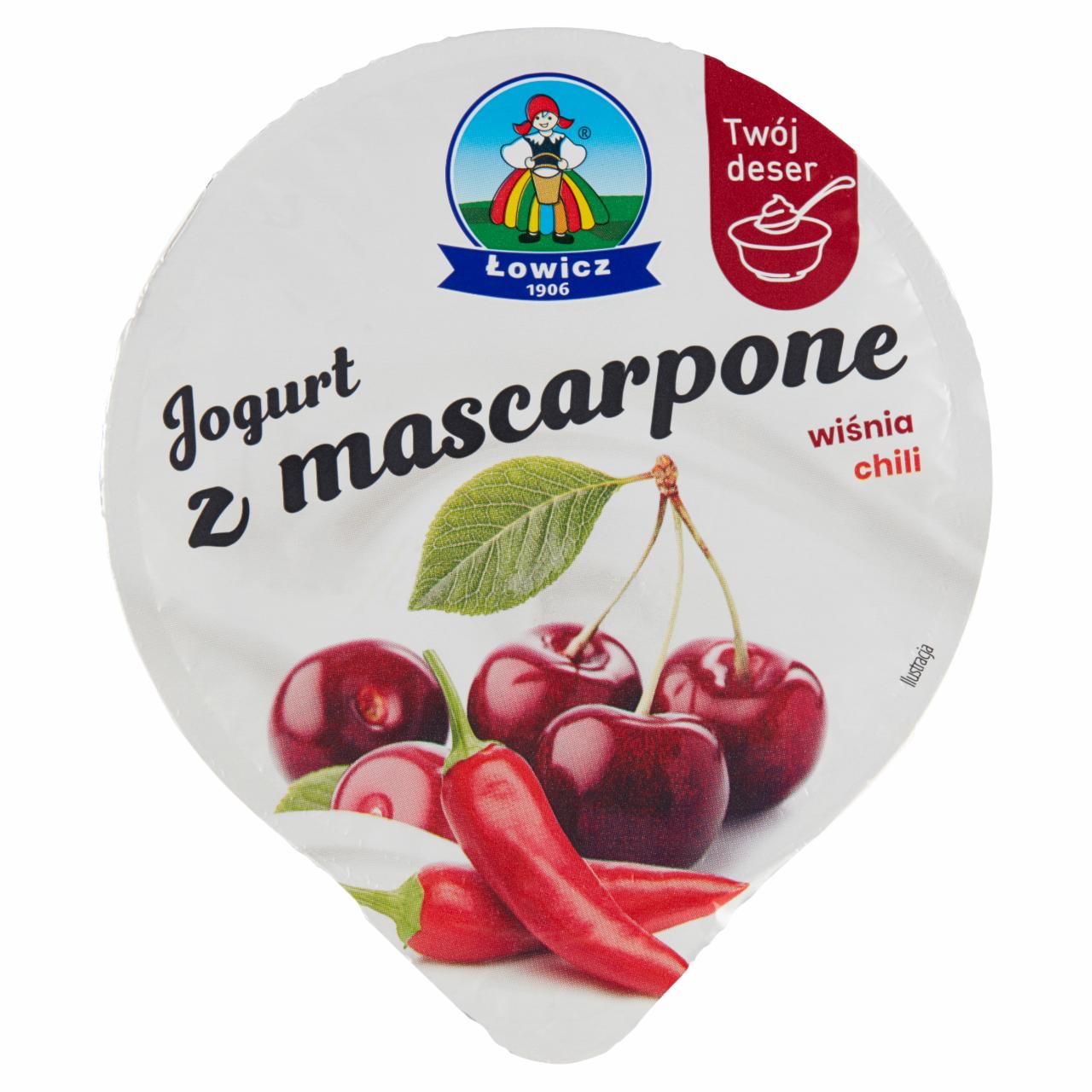 Zdjęcia - Łowicz Jogurt z mascarpone wiśnia chili 130 g