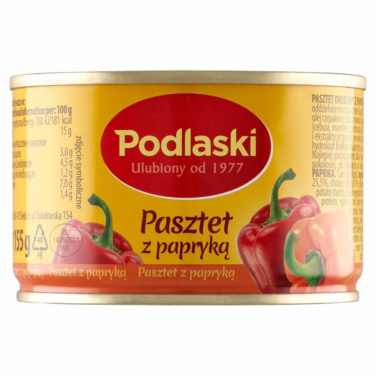 Zdjęcia - Podlaski Pasztet z papryką 155 g